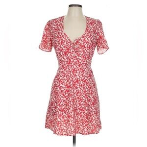 Thanne 100% Polyester Floral Red Dress Size 10